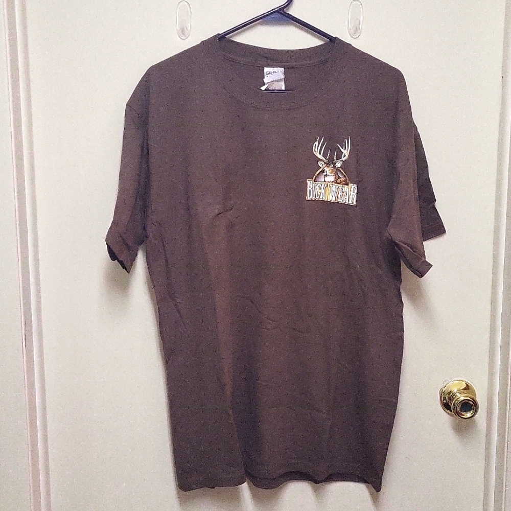 NWT, Vintage Gildan Buck Wear Camo Green Deer/Venison Crewneck T-shirt